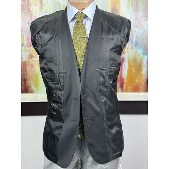 Hugo Boss Mens NWOT Black Italian Super 120’s Wool Blazer 38R MSRP $898 - Picture 12 of 16